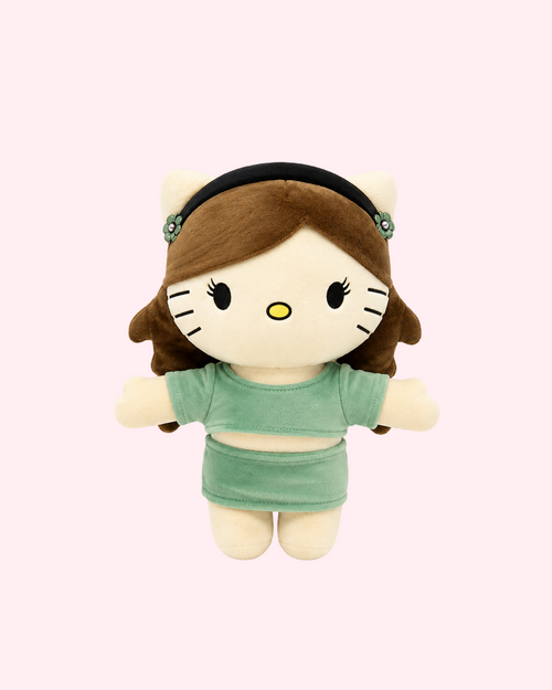 Ariana Grande x Hello Kitty plush with dreamy pop princess kawaii style and soft collectible finish