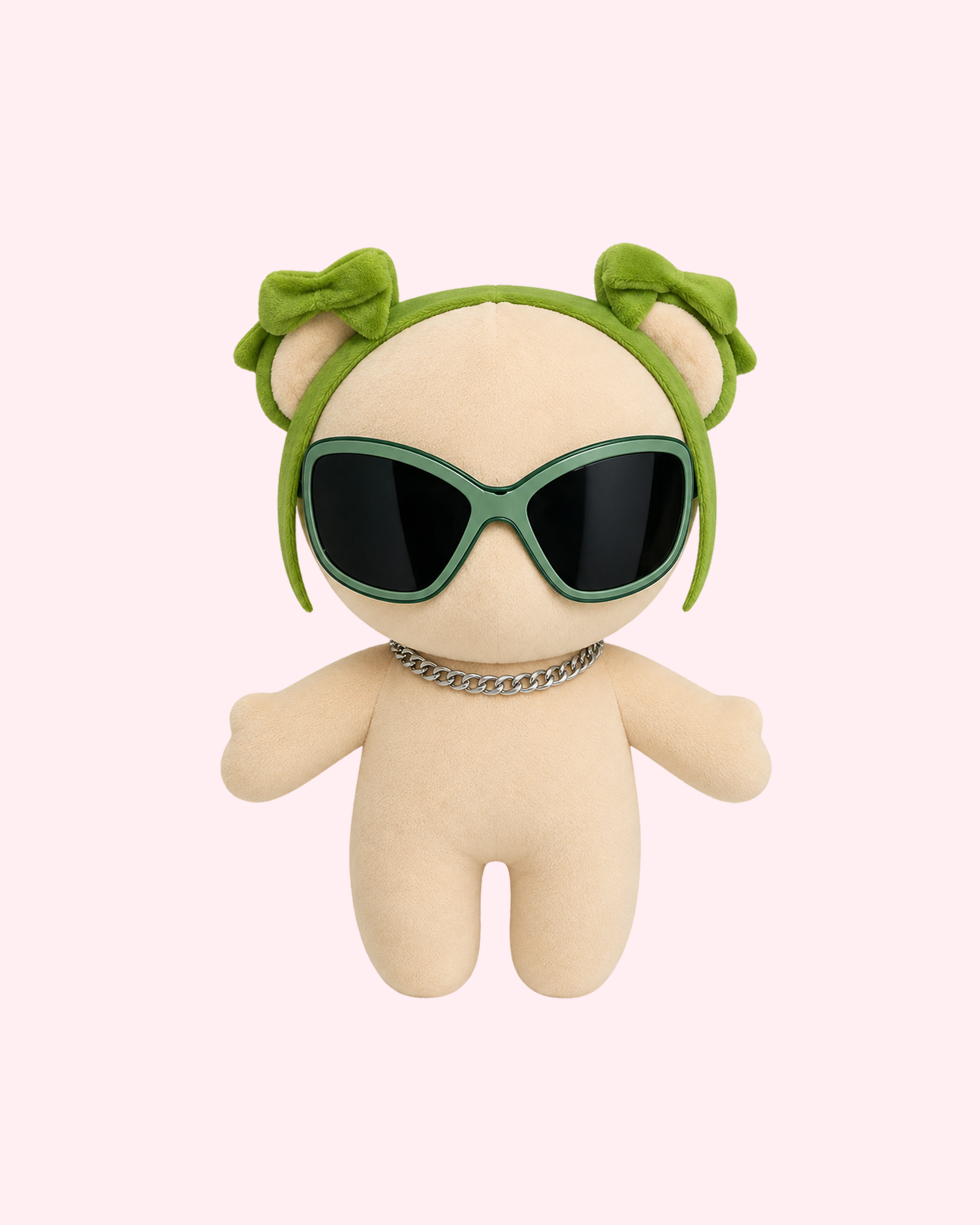 Billie Eilish x Hello Kitty plush with bold glitch pop kawaii style and soft collectible design