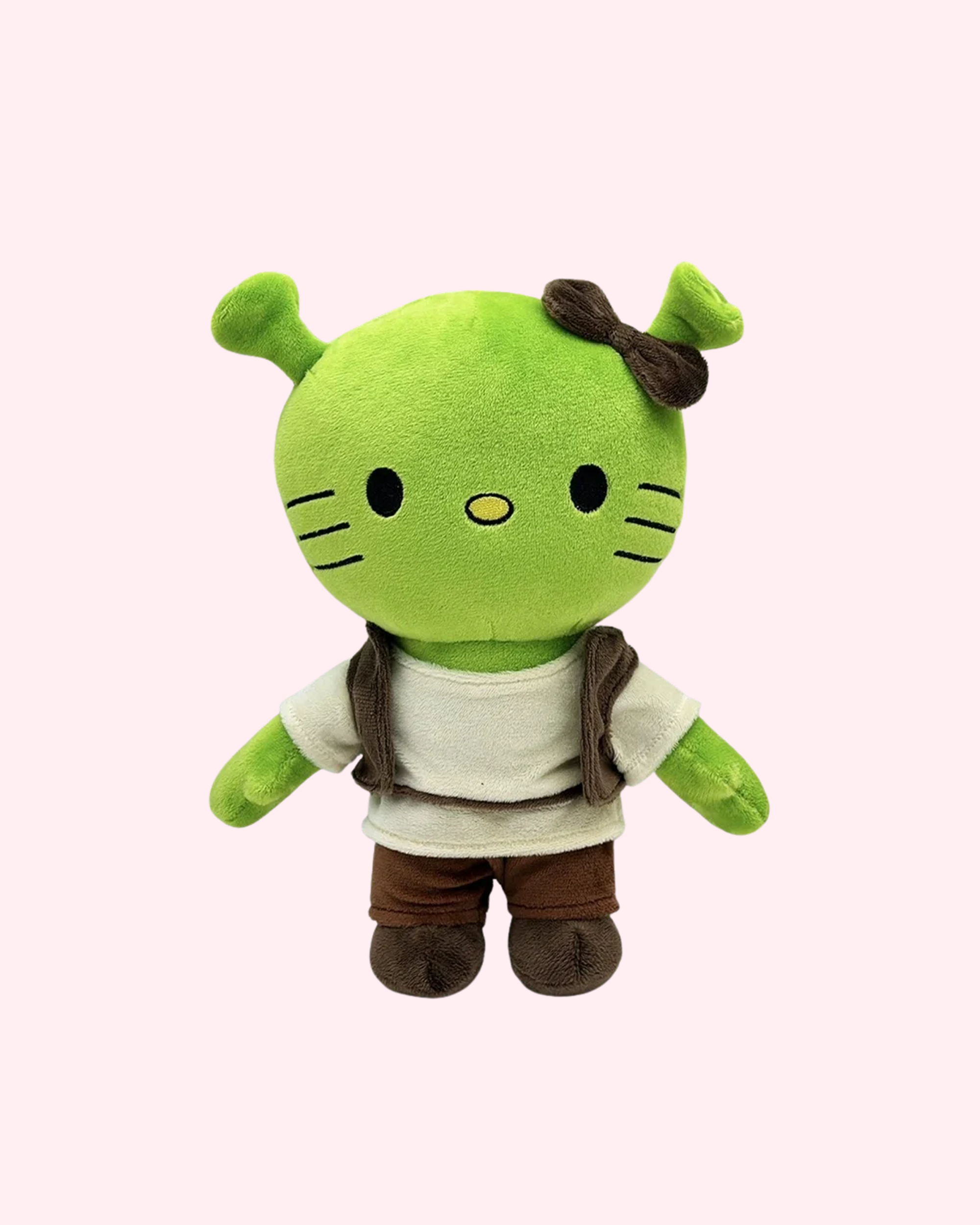 Shrek x Hello Kitty plush front view funny kawaii collectible toy