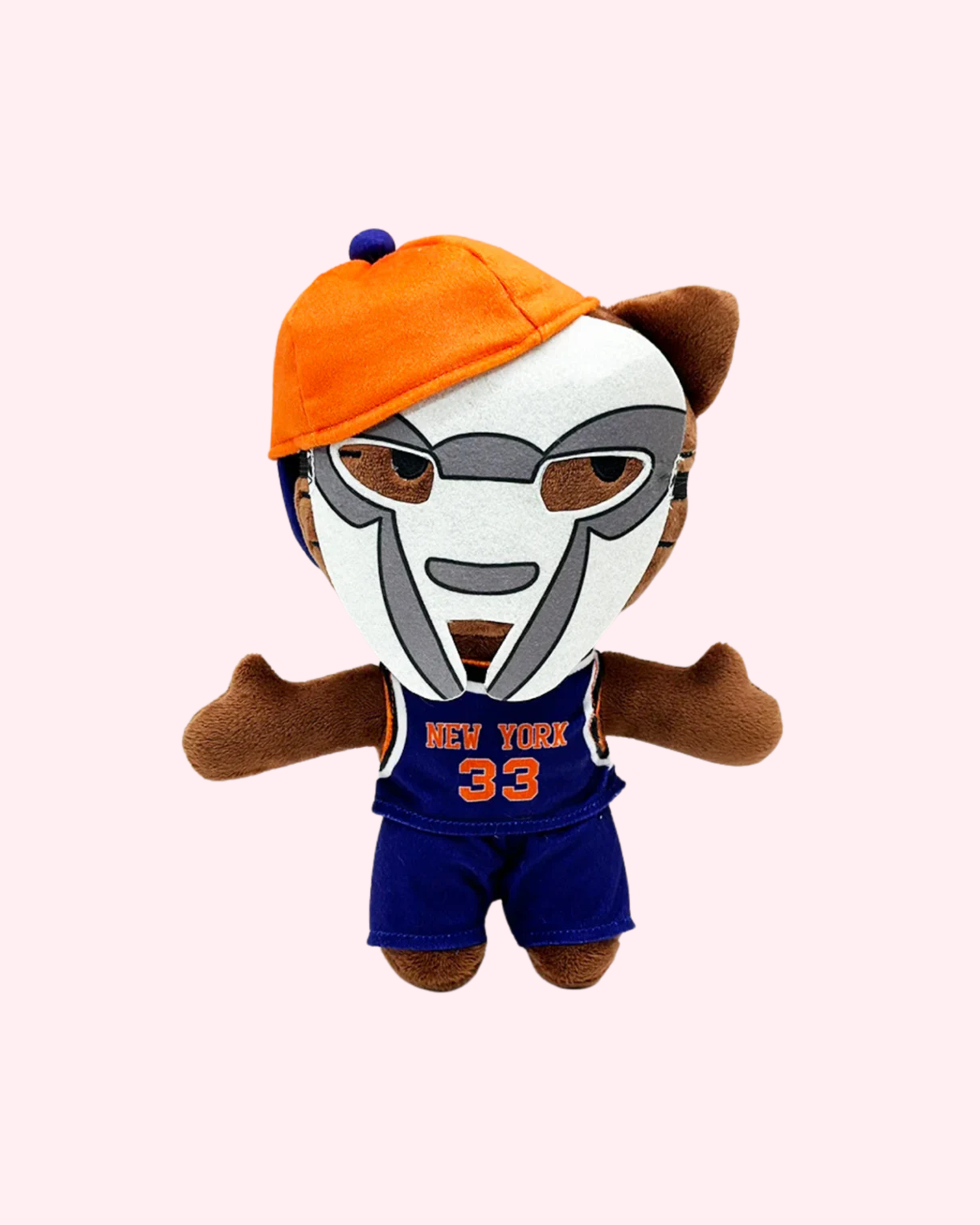 MF Doom x Hello Kitty plush front view masked kawaii rapper toy