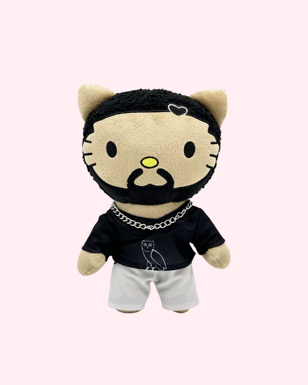 Drake x Hello Kitty plush front view kawaii rapper collectible
