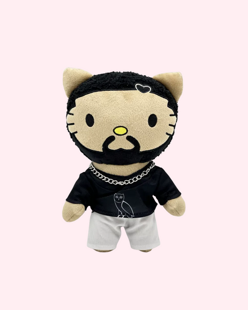 Drake x Hello Kitty plush front view kawaii rapper collectible