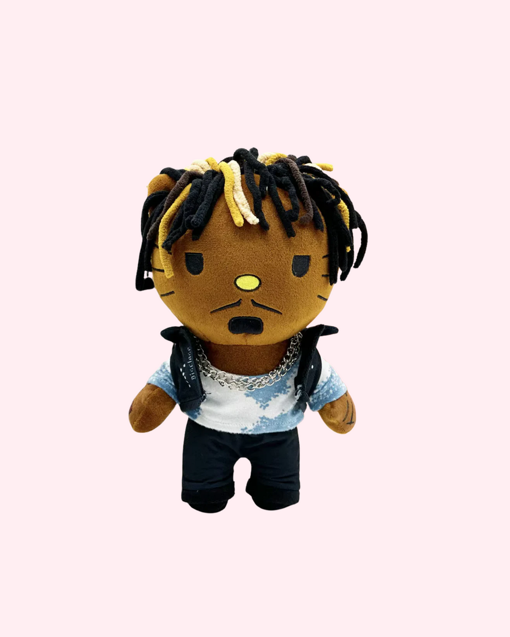 Juice WRLD x Hello Kitty plush front view kawaii rapper toy