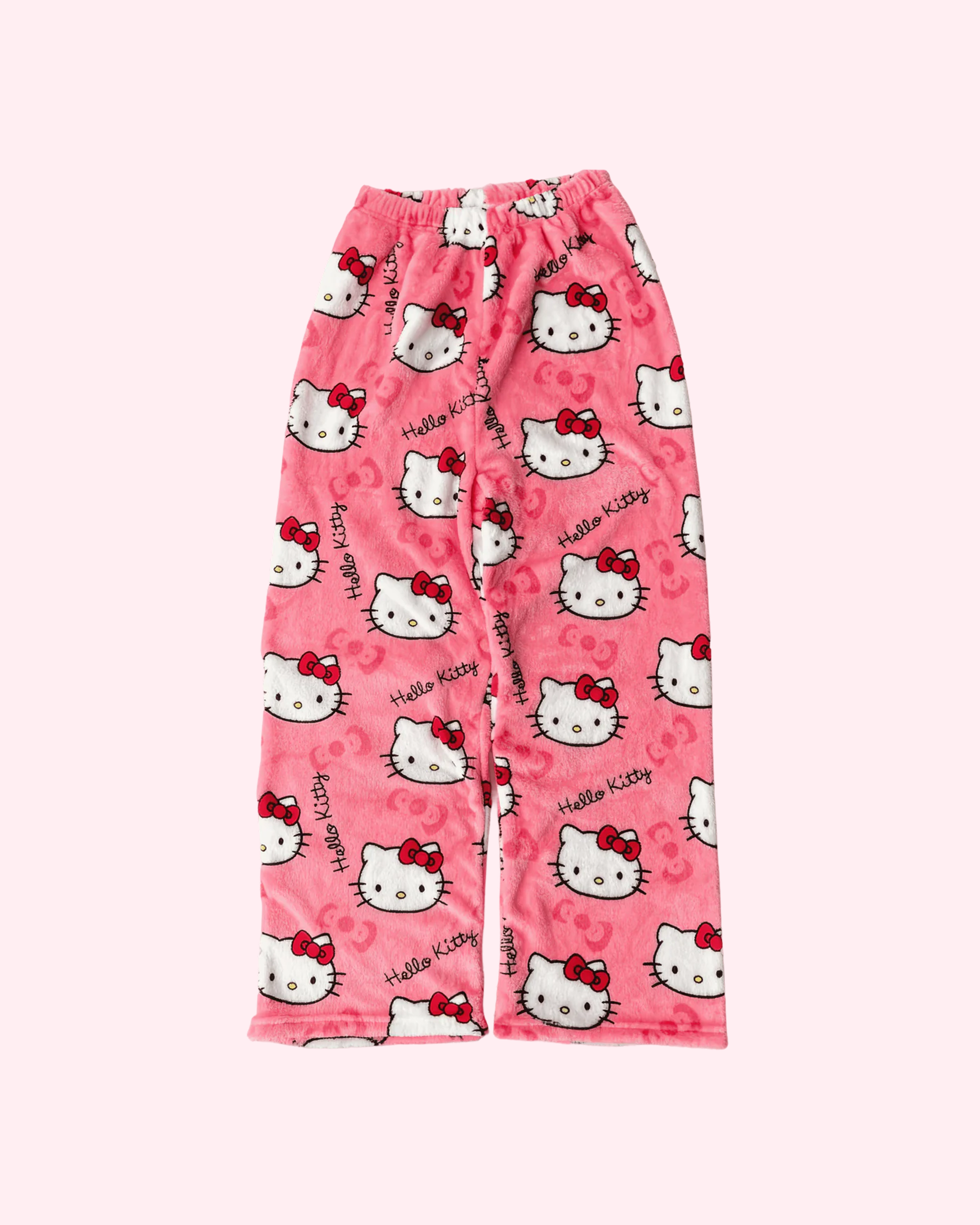 Hello Kitty golden pink pajama pants with kawaii print