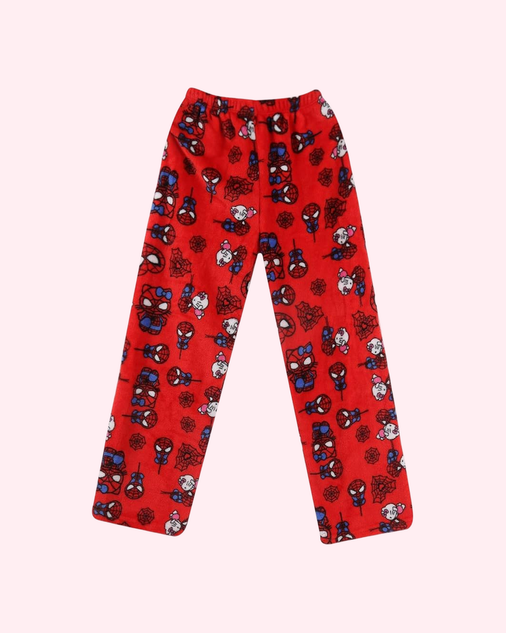 Hello Kitty Red Spider-Man pajama pants with kawaii print