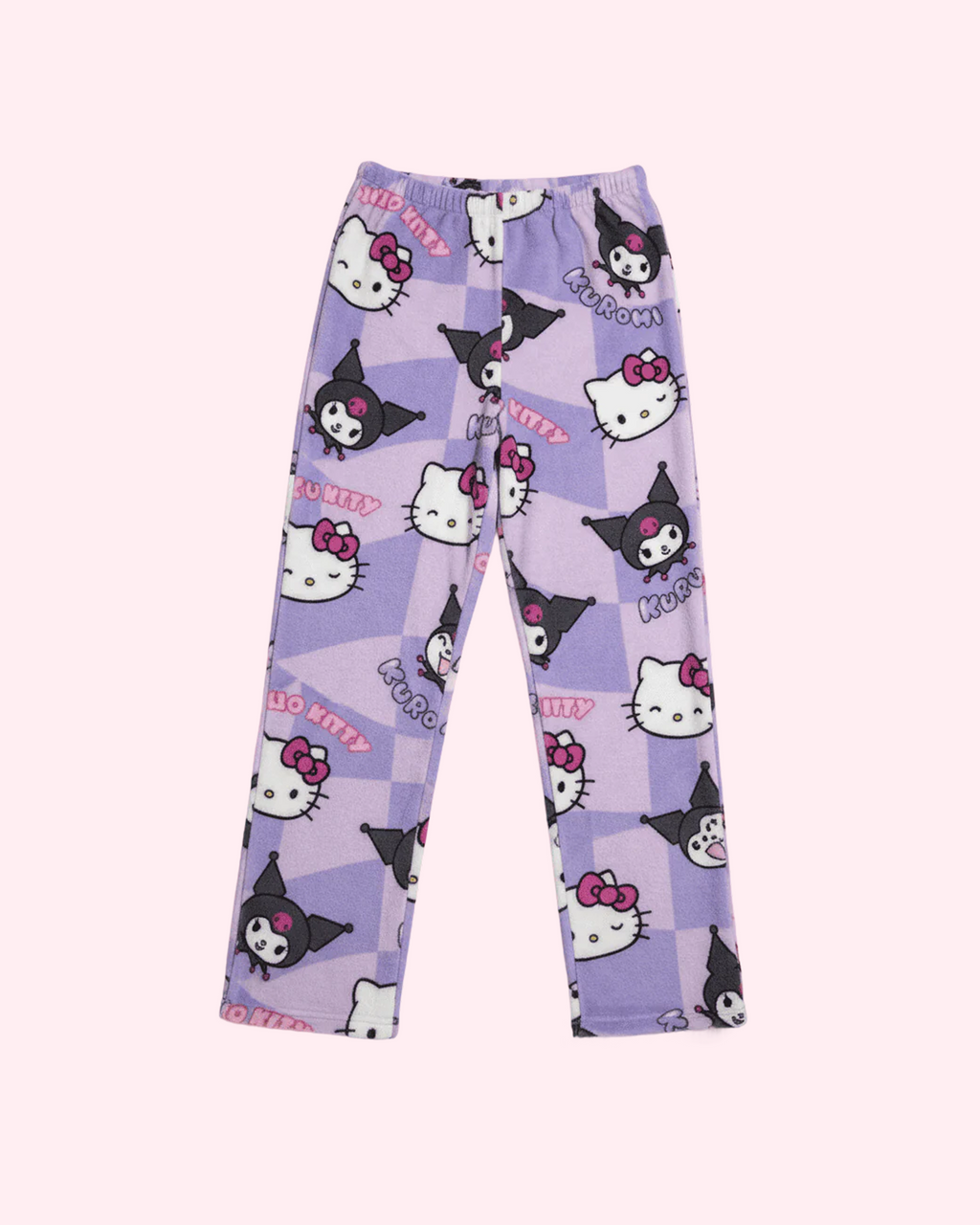  Hello Kitty and Kuromi pajama pants on white background
