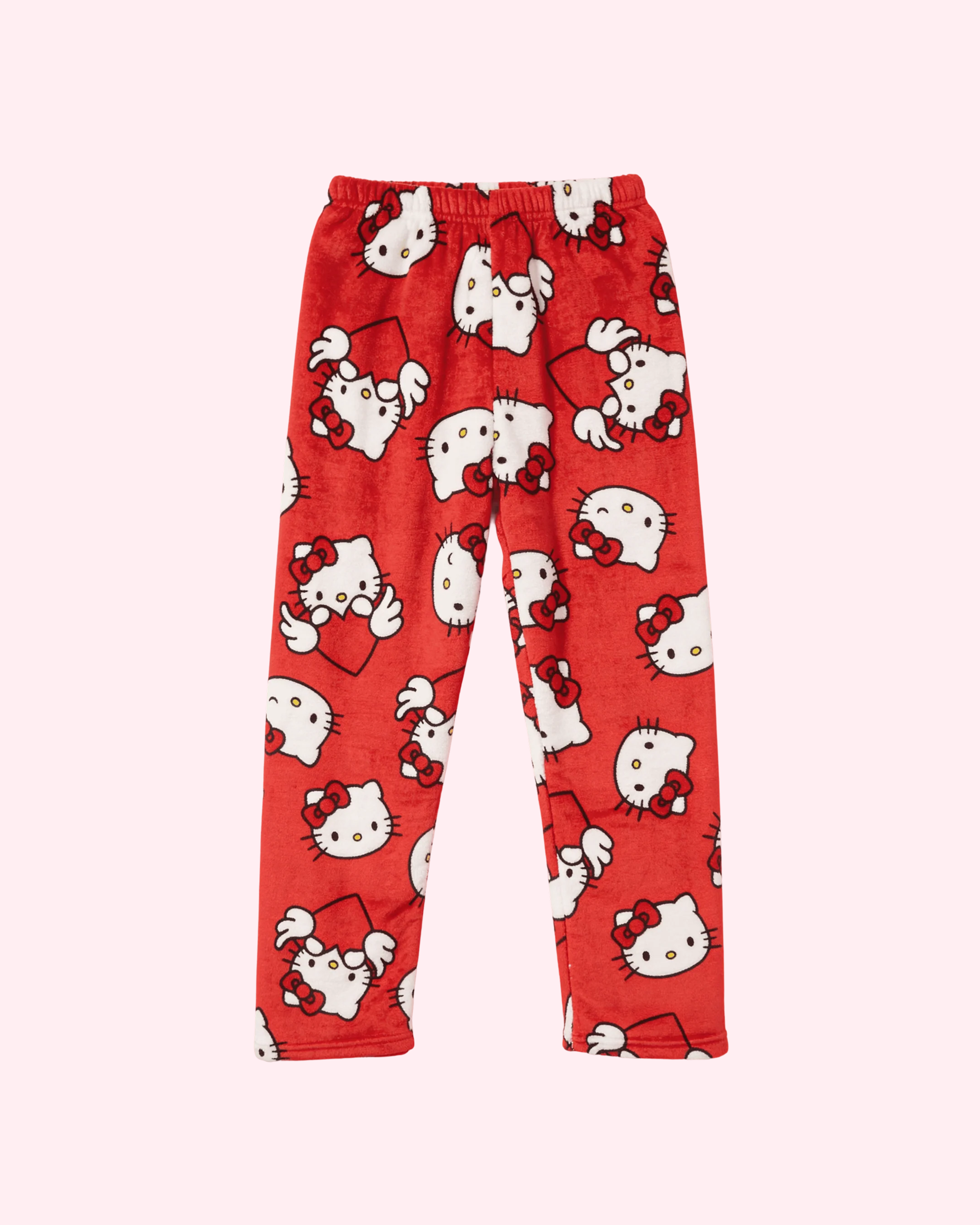 Hello Kitty Red Love pajama pants with heart print