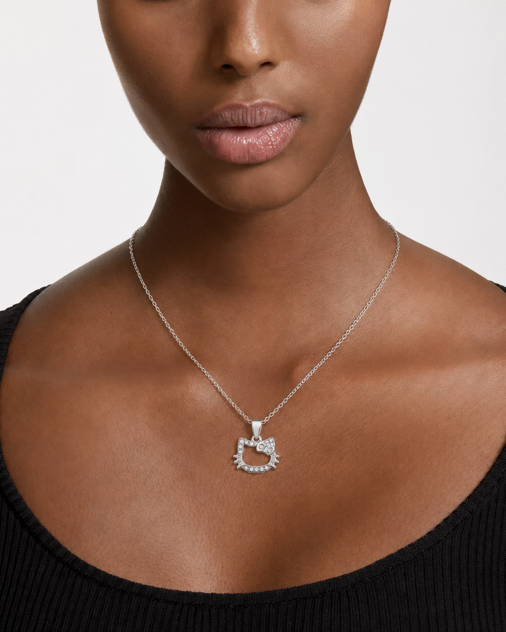 Crystal Hello Kitty Pendant Necklace