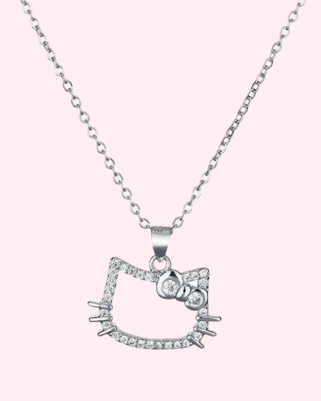 Crystal Hello Kitty Pendant Necklace