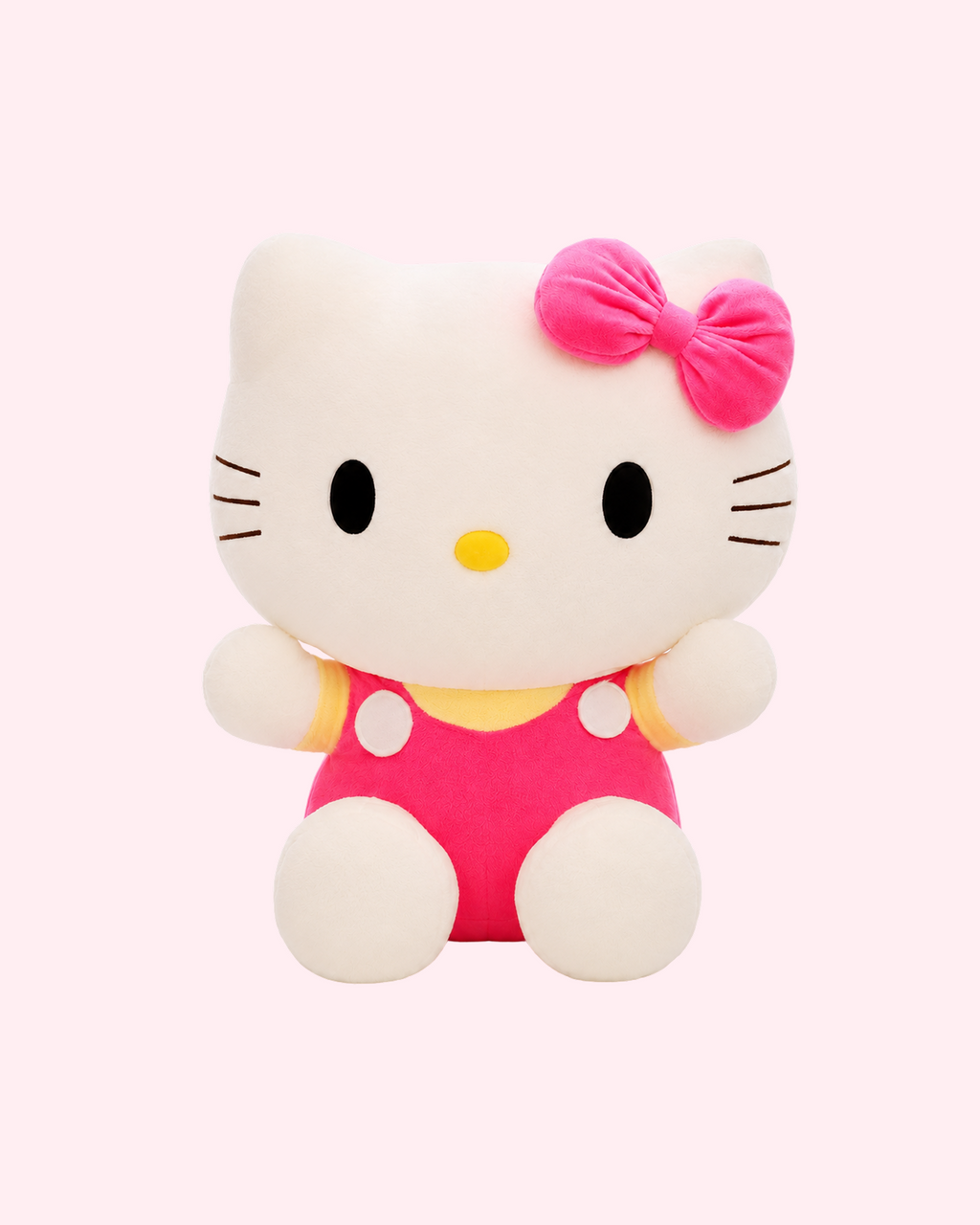 Hello Kitty original plush in pink and yellow with sweet kawaii style and soft plush texture