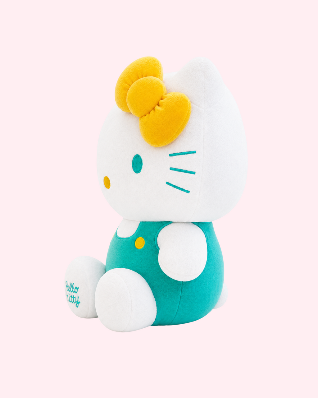 Soft turquoise Hello Kitty plush perfect for gifts, room decor and everyday cuddles