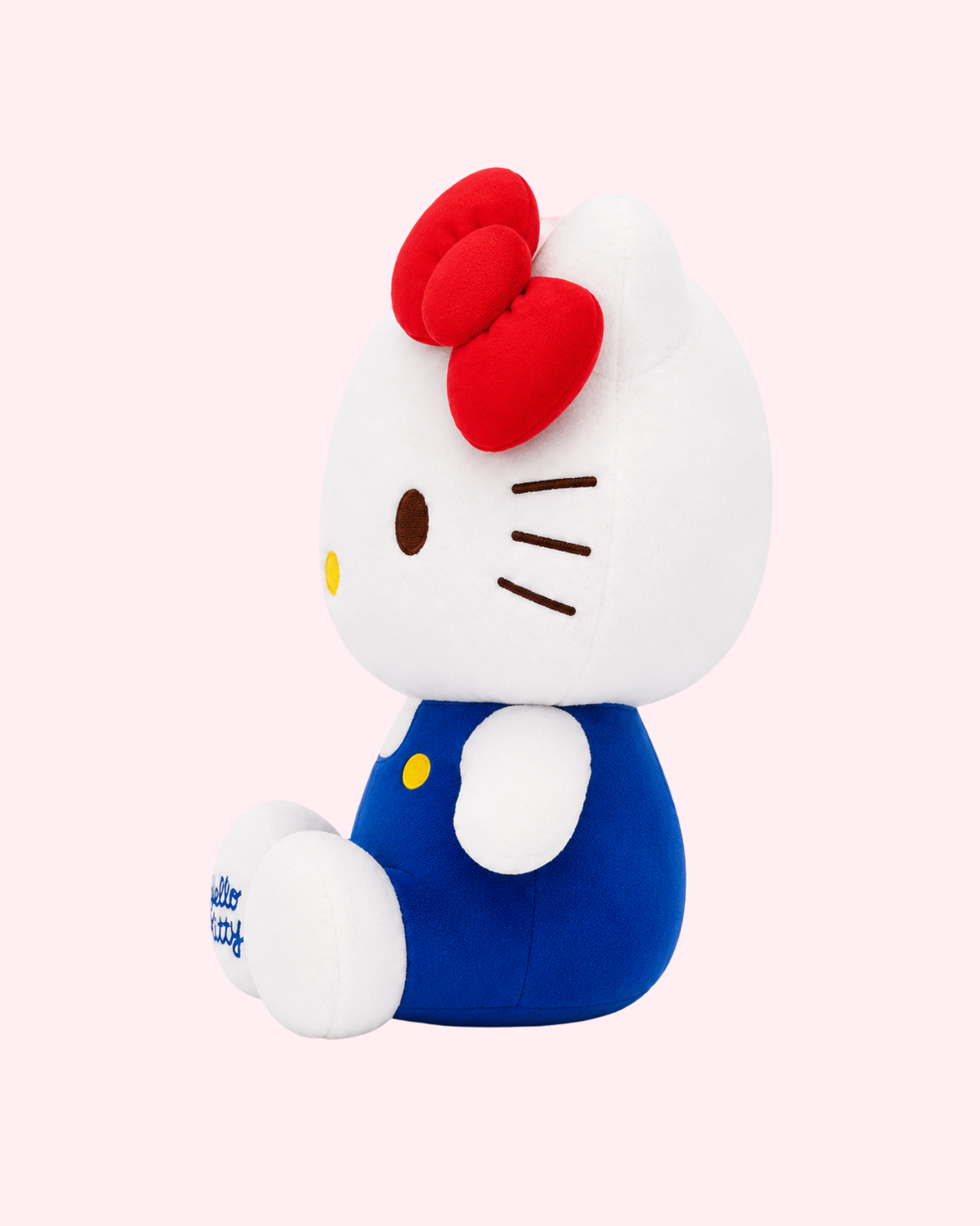 Soft classic blue Hello Kitty plush made for cozy cuddles and kawaii bedroom decor