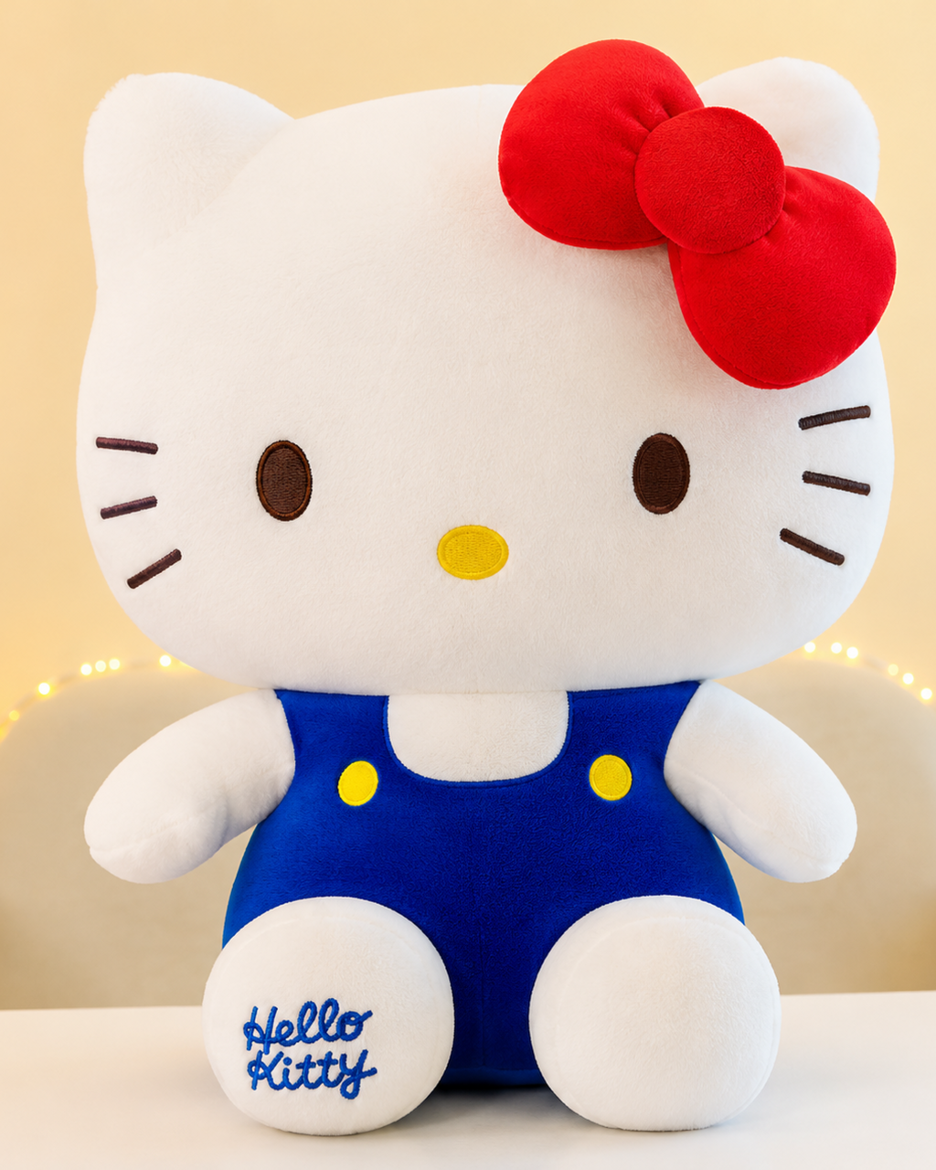 Classic blue Hello Kitty plush toy with adorable face and cute collectible appeal