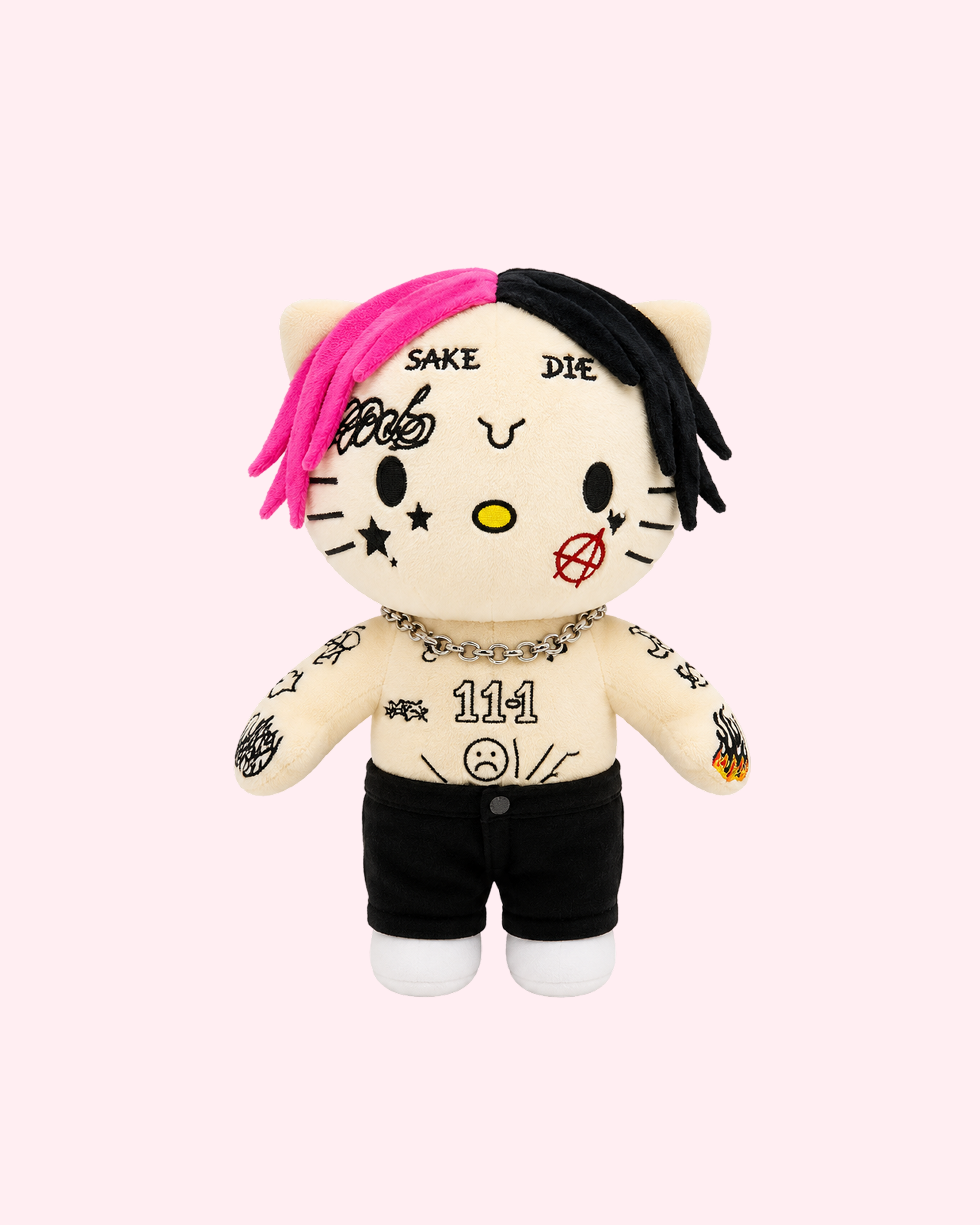  Lil Peep x Hello Kitty plush with soft emo kawaii style