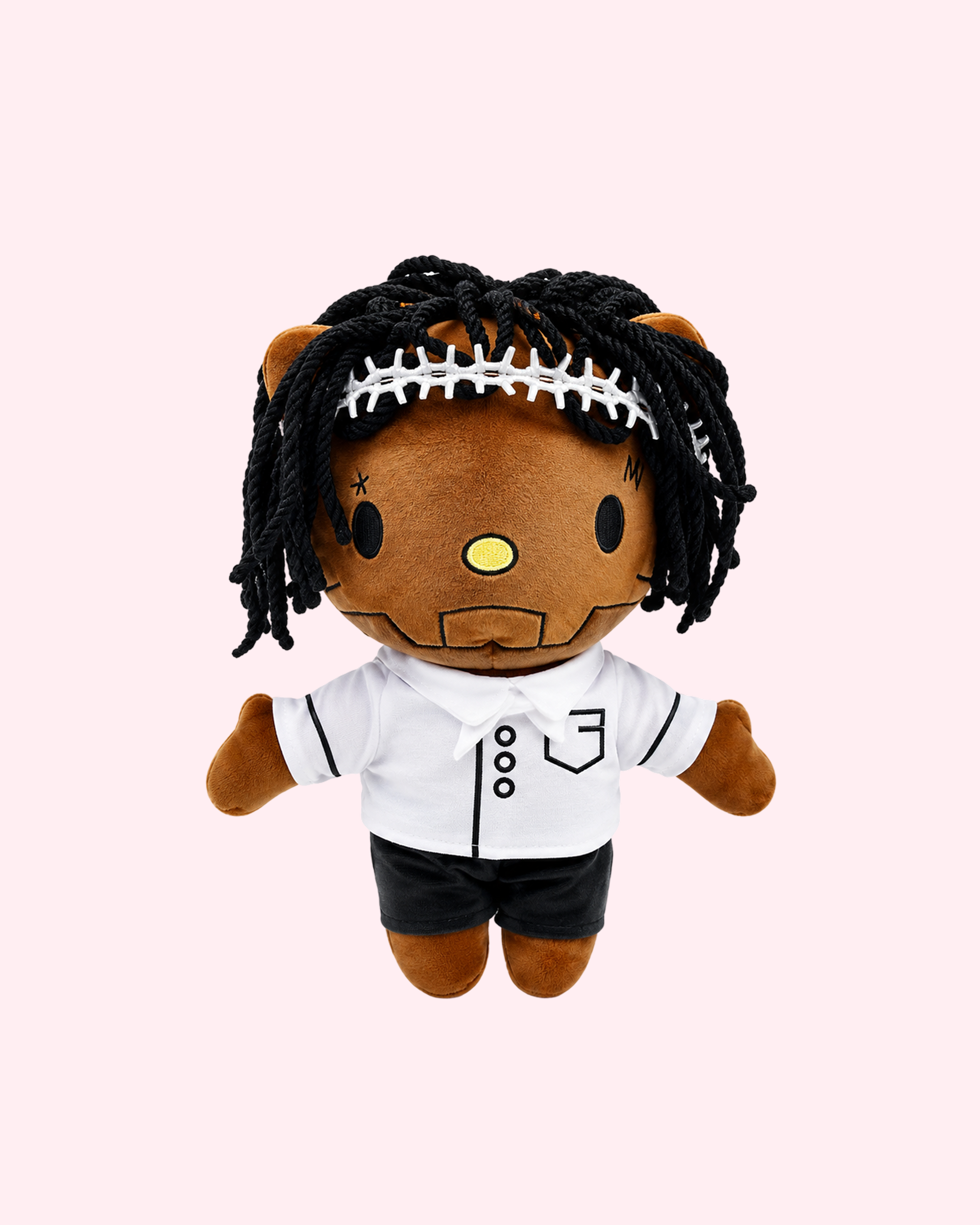 Kendrick Lamar x Hello Kitty plush with calm rapper kawaii style
