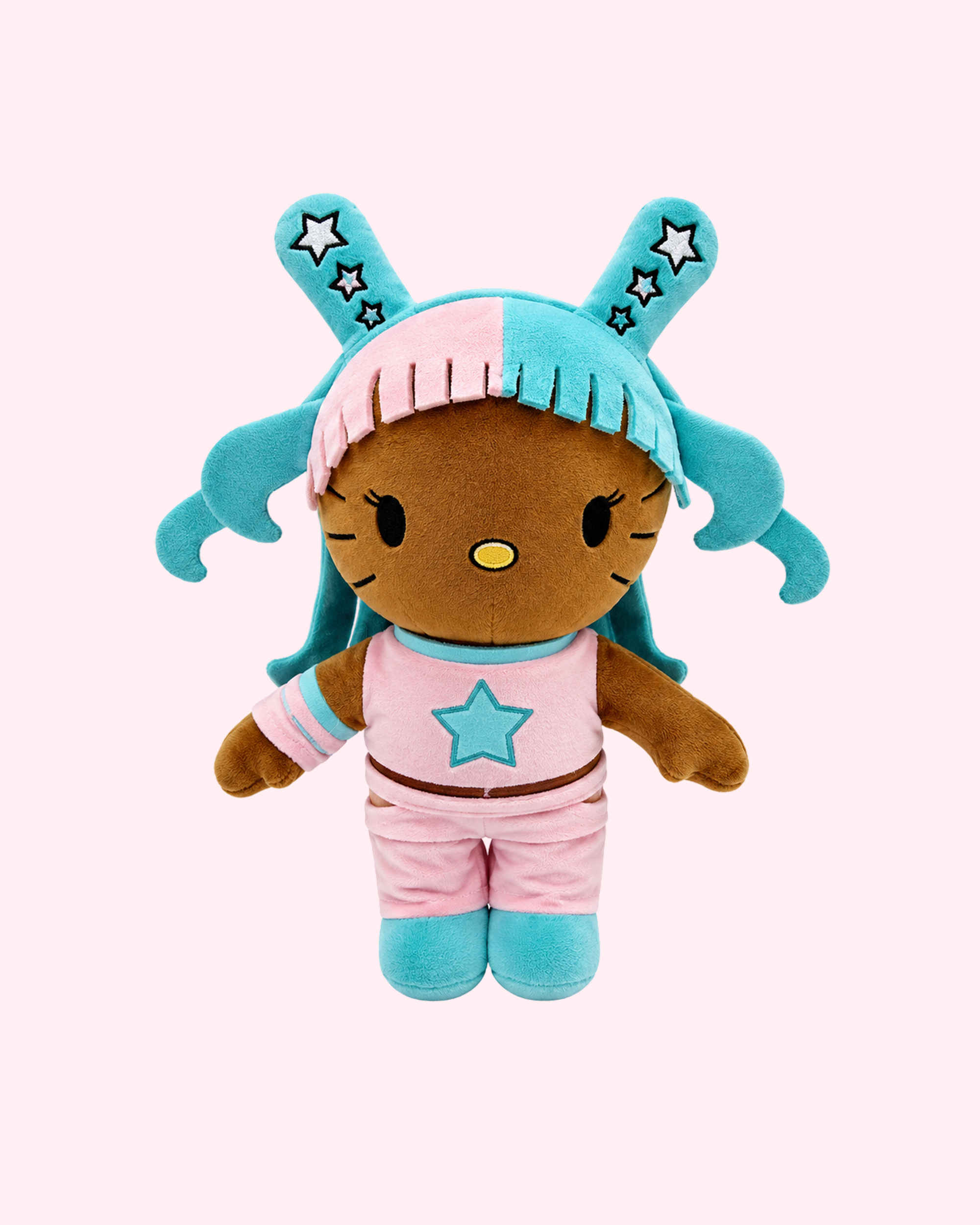 Megan Thee Stallion x Hello Kitty plush with bold hot girl kawaii style