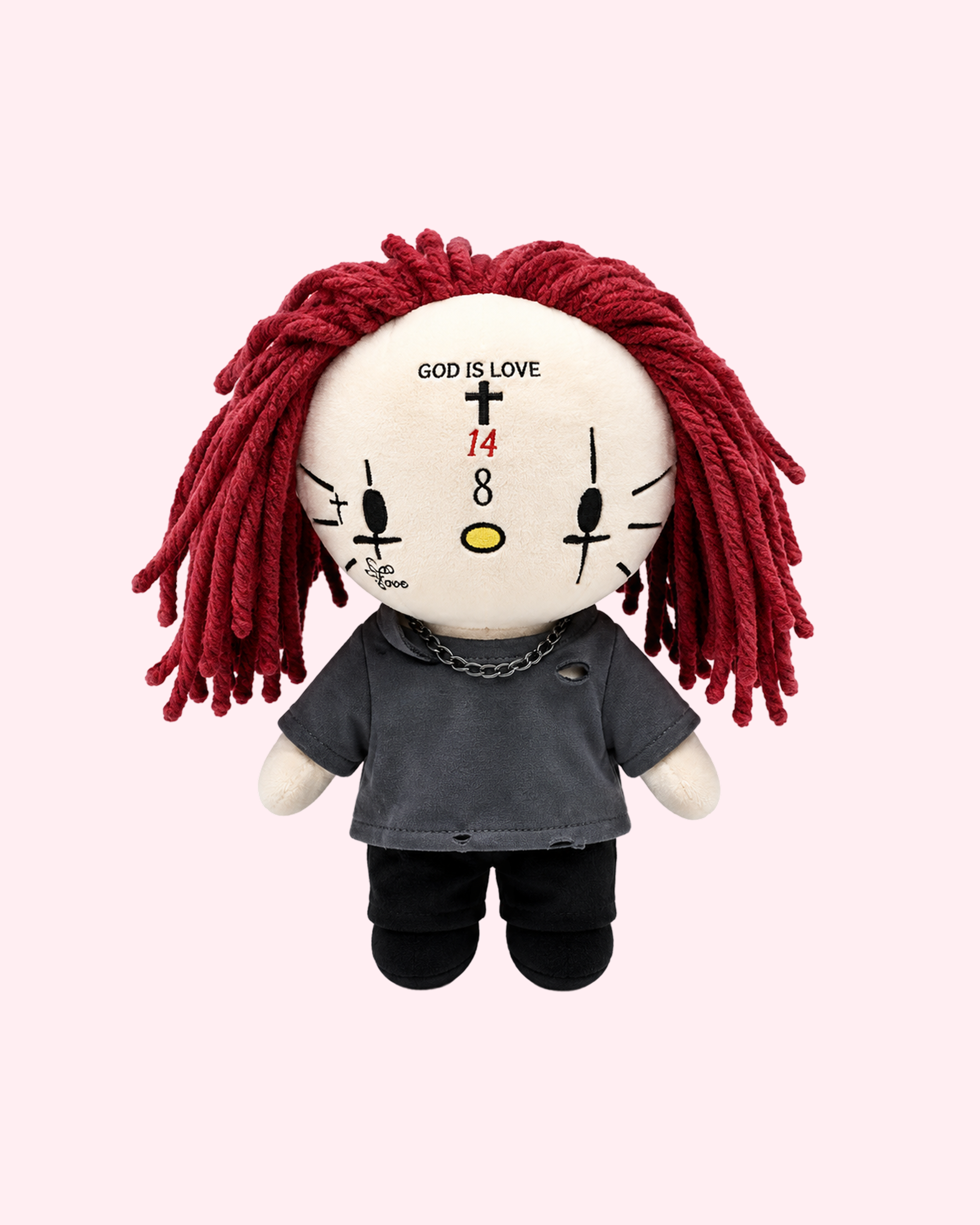 Trippie Redd x Hello Kitty plush with colorful rapper kawaii style