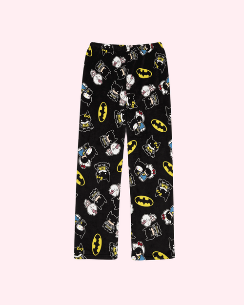 Black Hello Kitty Batman pajama pants for cozy sleepwear