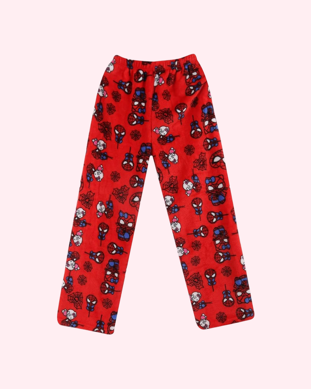  Red Hello Kitty Spider-Man pajama pants with cute all-over pattern