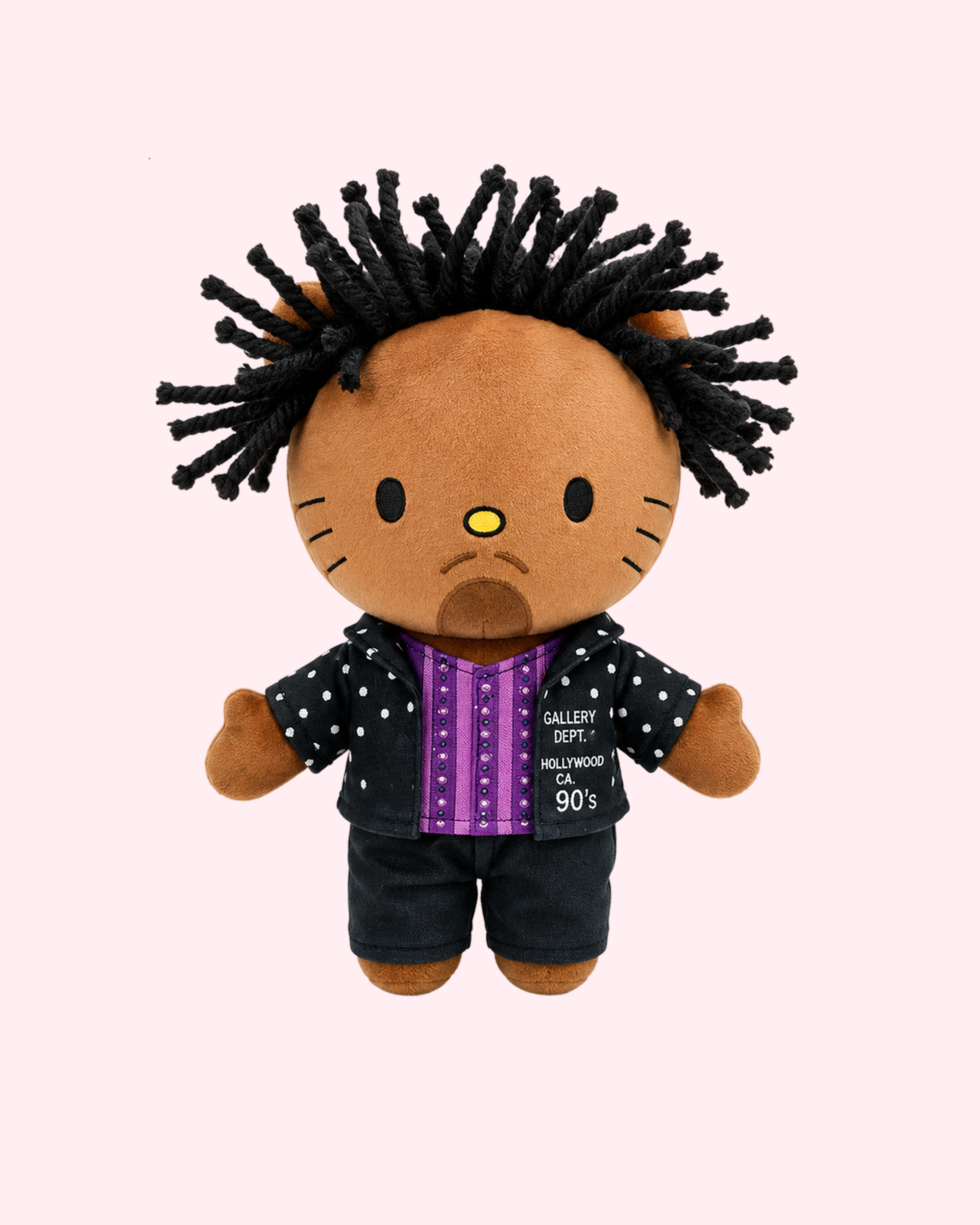 Juice WRLD x Hello Kitty plush with emotional kawaii rapper style and soft collectible design