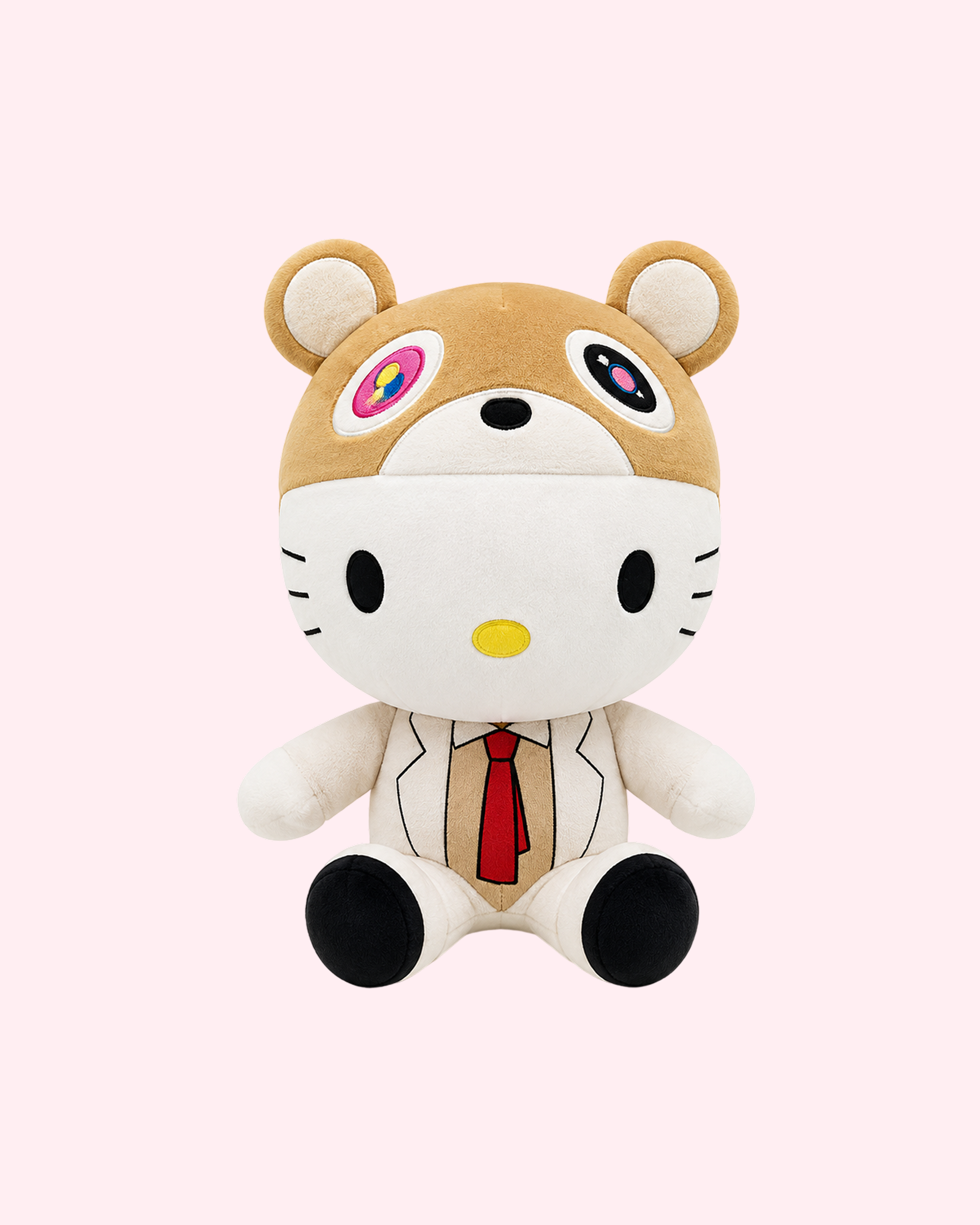 Kanye West x Hello Kitty plush with bold rapper-inspired kawaii style and soft collectible finish