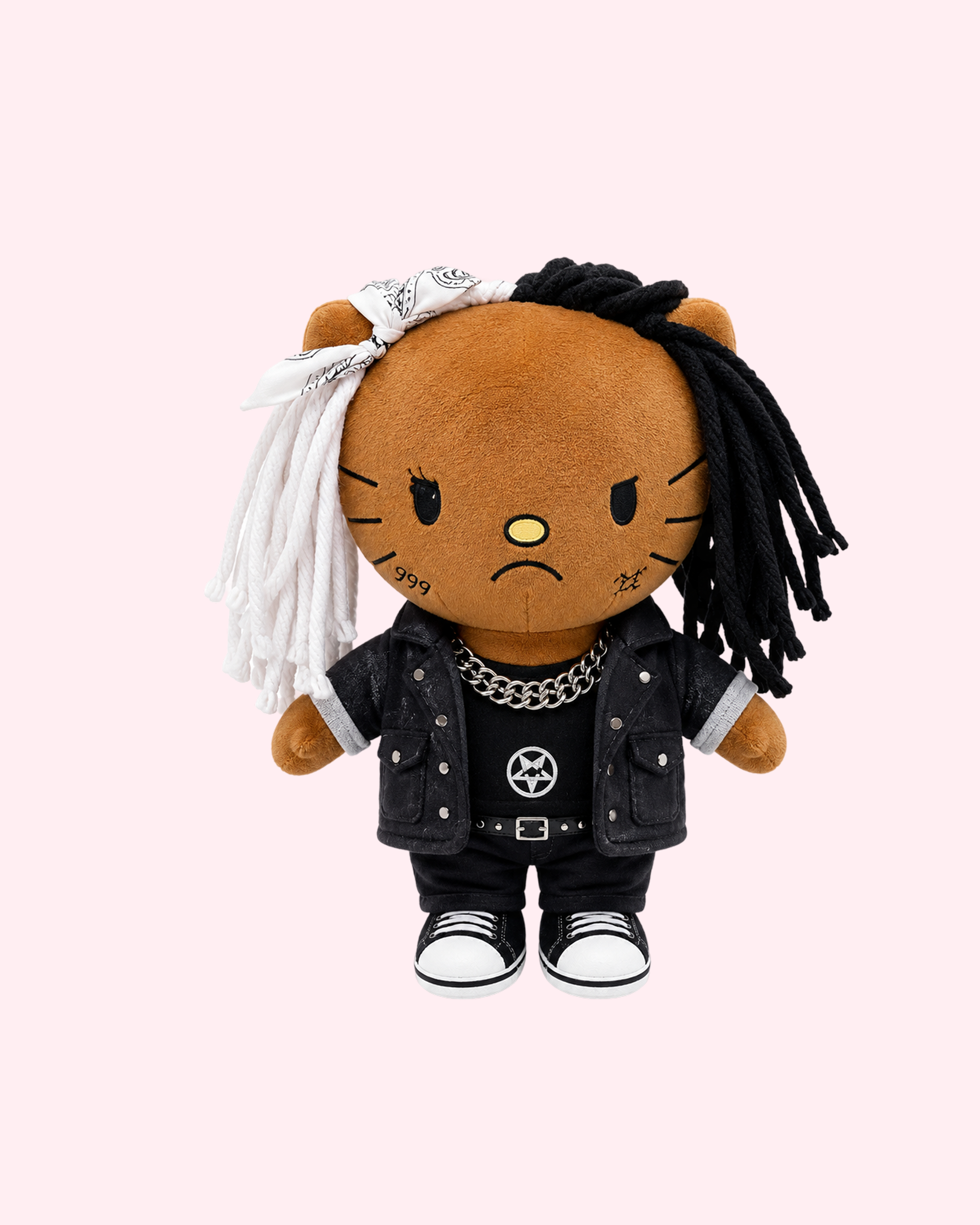 Ken Carson x Hello Kitty plush with dark rage-inspired kawaii style and soft collectible finish