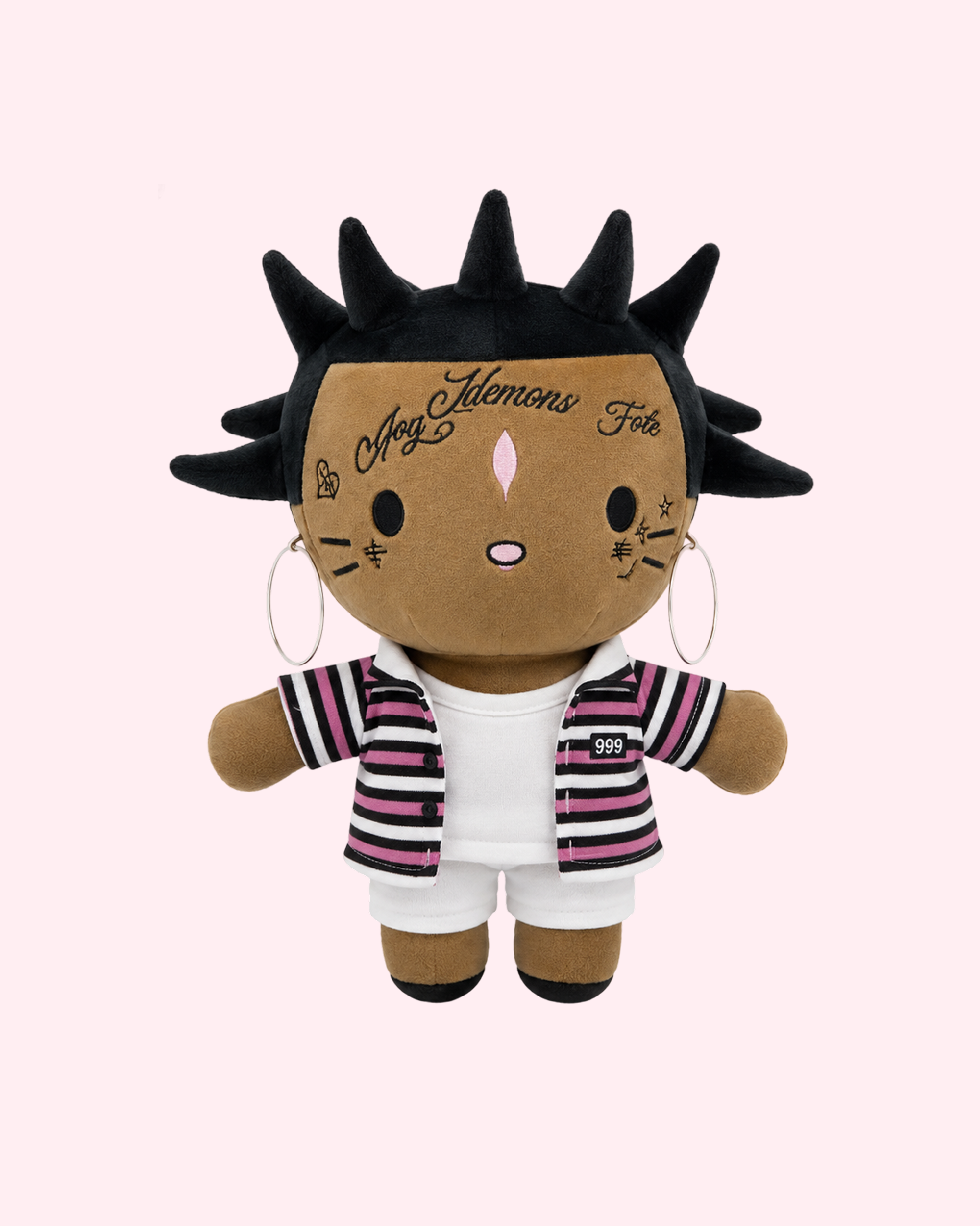 Lil Uzi Vert x Hello Kitty plush with futuristic pink kawaii style and soft collectible design