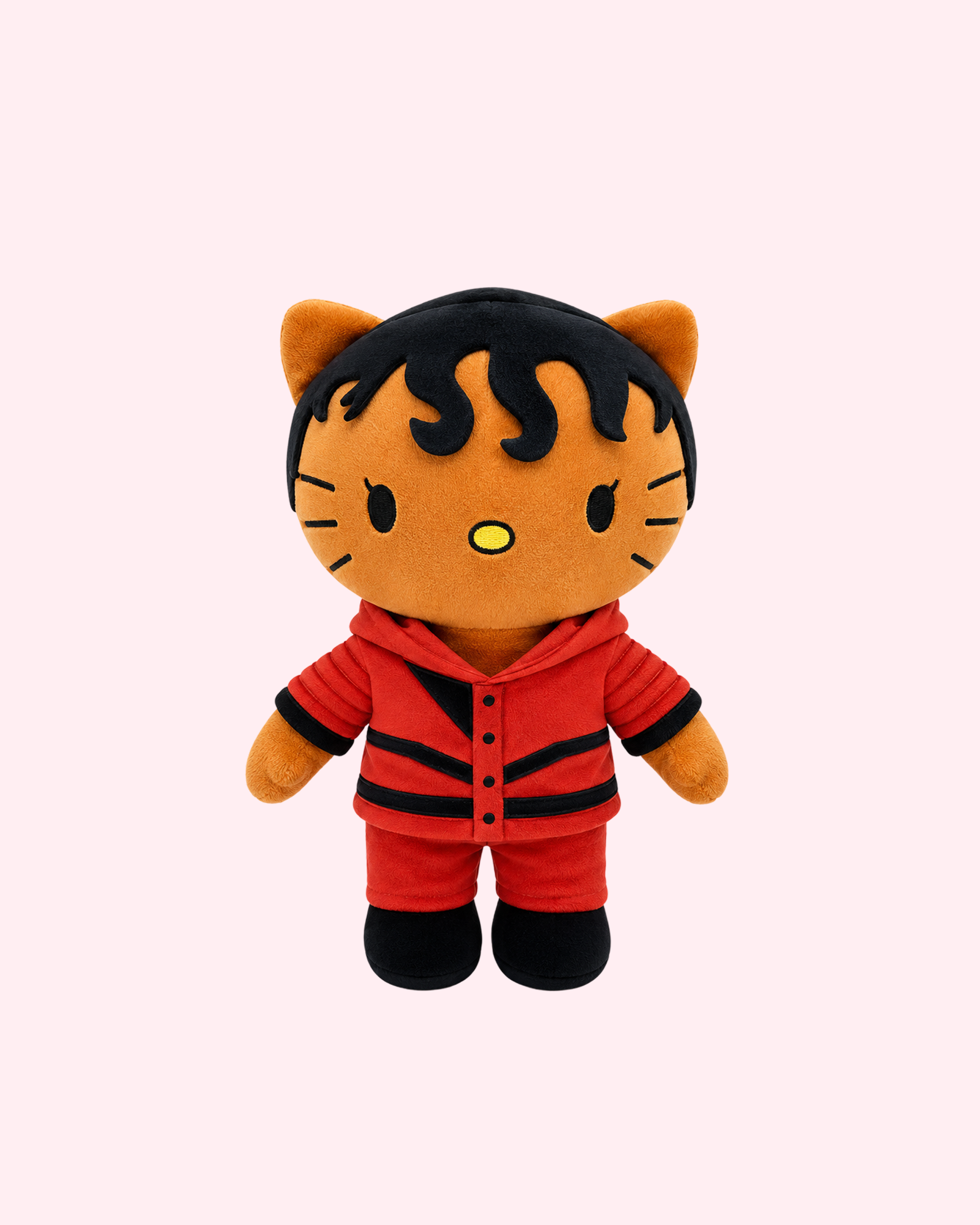Michael Jackson Red Outfit x Hello Kitty plush with iconic pop star style and soft kawaii design