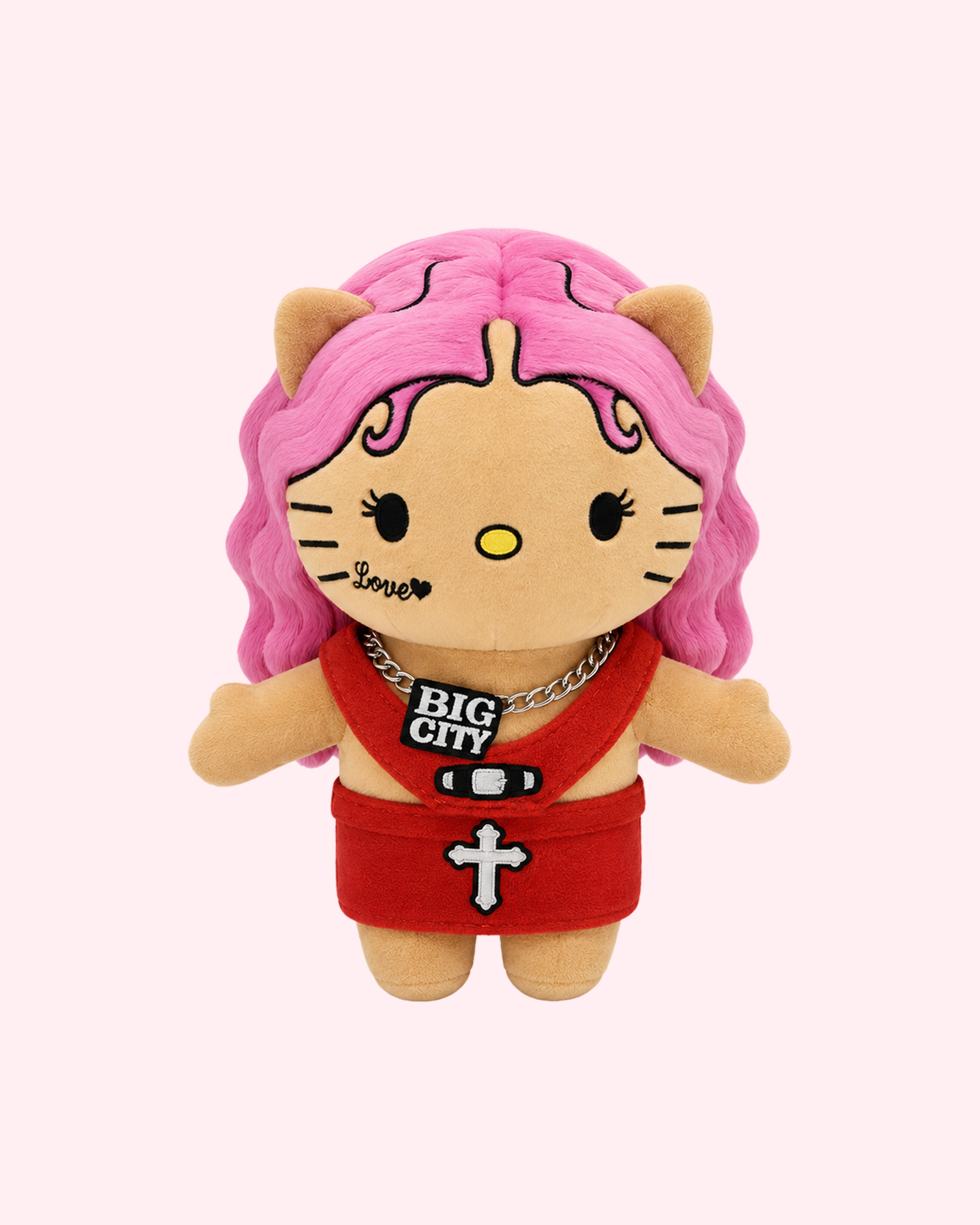 Sexyy Red Pink Hair x Hello Kitty plush with bold rapper kawaii style and soft collectible design