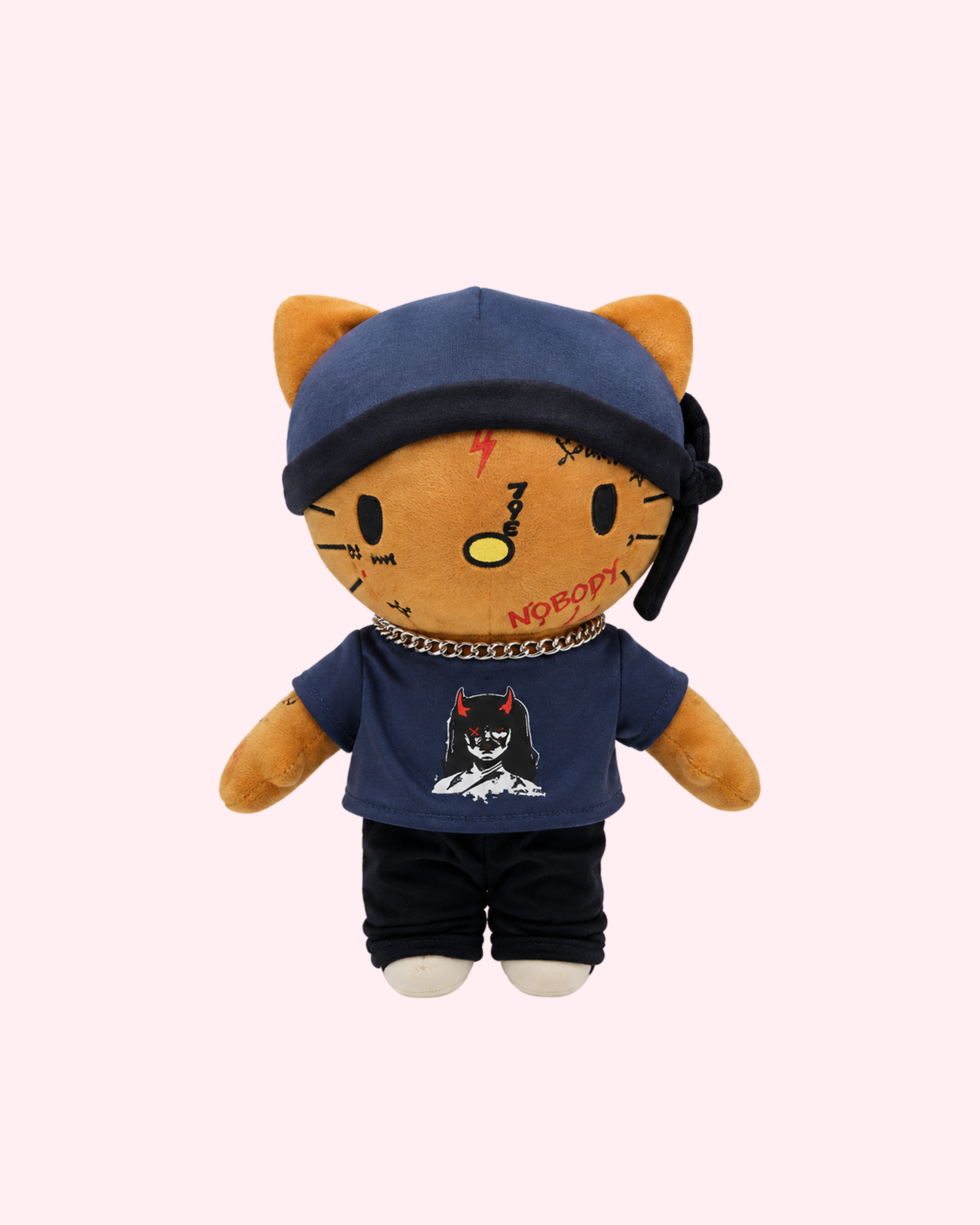Ski Mask The Slump God x Hello Kitty plush with fast-flow rapper kawaii style and soft collectible design