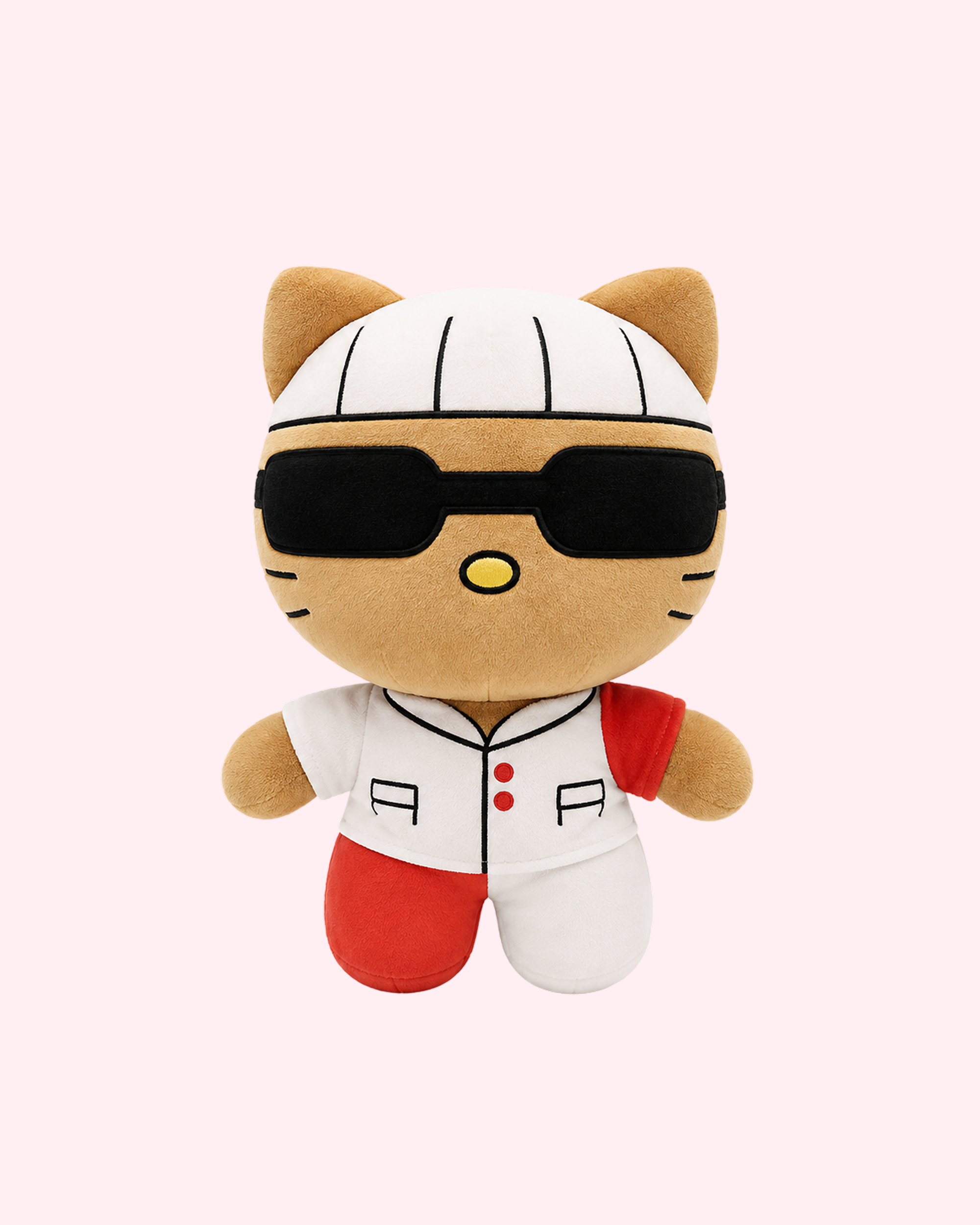 Tyler The Creator x Hello Kitty plush with creative kawaii style and sun glasses collectible design